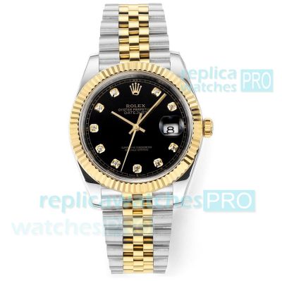 DD Factory Luxury Clone Cal.3235 Rolex Datejust II Black Face Diamond 904L SS Two-tone Watch 